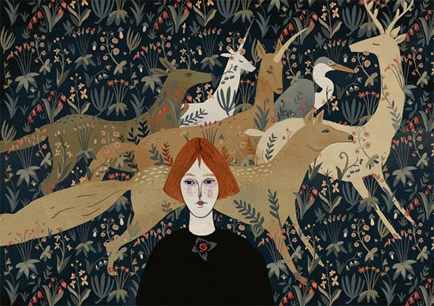 O interior feminino e o mundo místico nas ilustrações de Alexandra Dvornikova