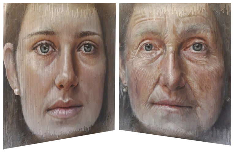 Peças cinéticas revelam dois retratos diferentes em uma pintura