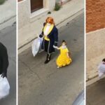Quarentena: Pai e filha se fantasiam para levar o lixo e viram a sensação do bairro