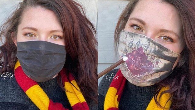 Artesã cria máscara ‘mágica’ que mostra o mapa do maroto, de Harry Potter, ao respirar