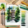 Artista nômade compartilha suas experiências de viagens através de pinturas em aquarela