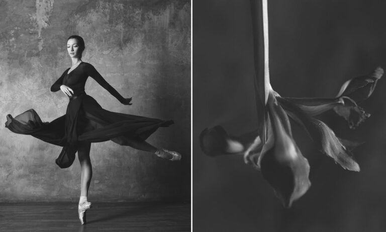 Fotógrafa mostra a conexão entre bailarinas e flores