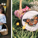 A artista costura bordados com detalhes pictóricos