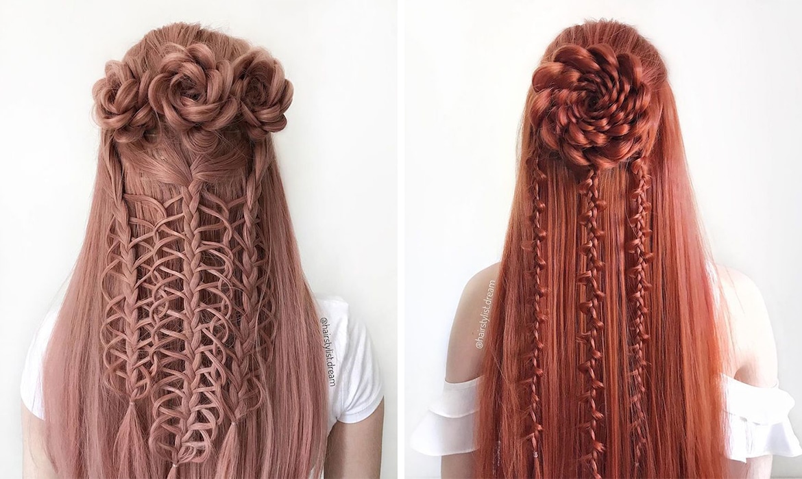 Adolescente alemã cria penteados surreais