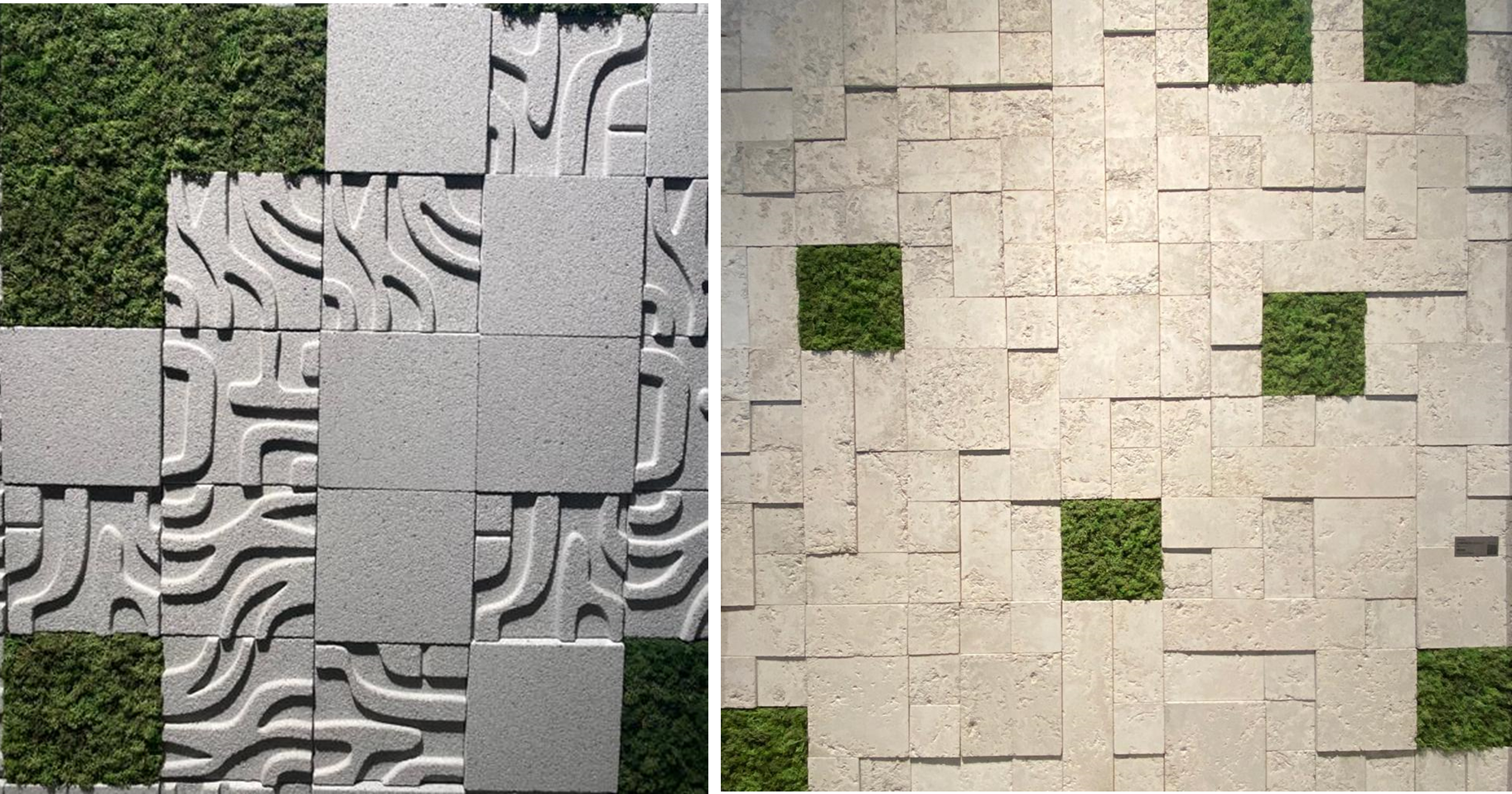 Revestimento de musgo traz cores e texturas naturais para decoração