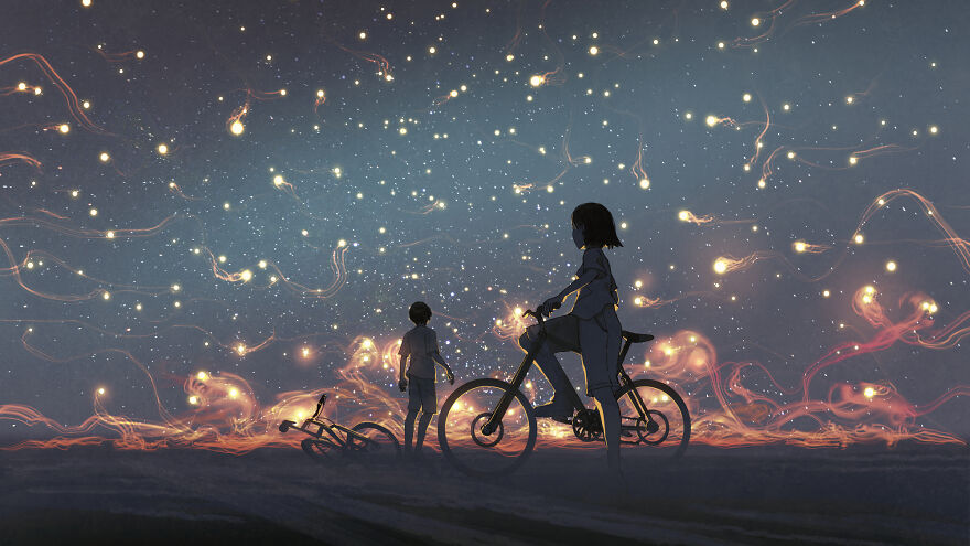 Arte Digital – Mundos de fantasia com detalhes futuristas e criaturas fantásticas