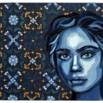 Retratos realistas a partir de restos de tecidos jeans
