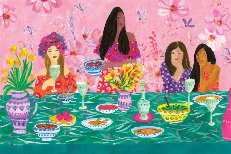 Ilustrações vibrantes celebram a beleza das amizades femininas