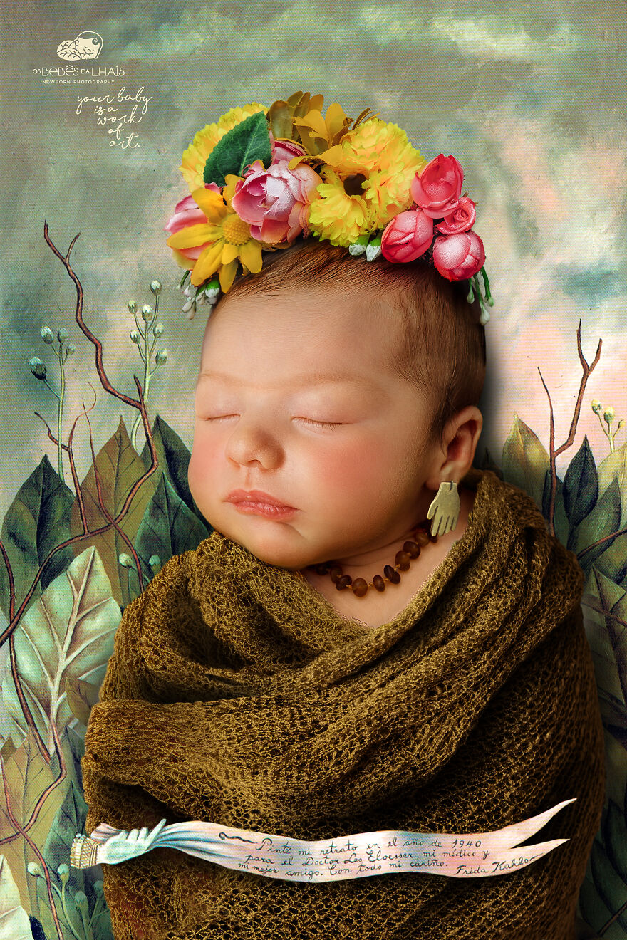 Casal recria pinturas famosas na sessão de fotos da filha