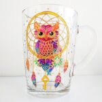 Canecas de vidro delicadas pintadas à mão