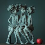 Esculturas poéticas de mulheres em bronze