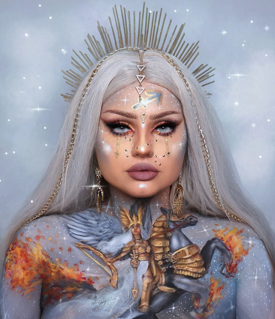 Artista usa a maquiagem para criar arte