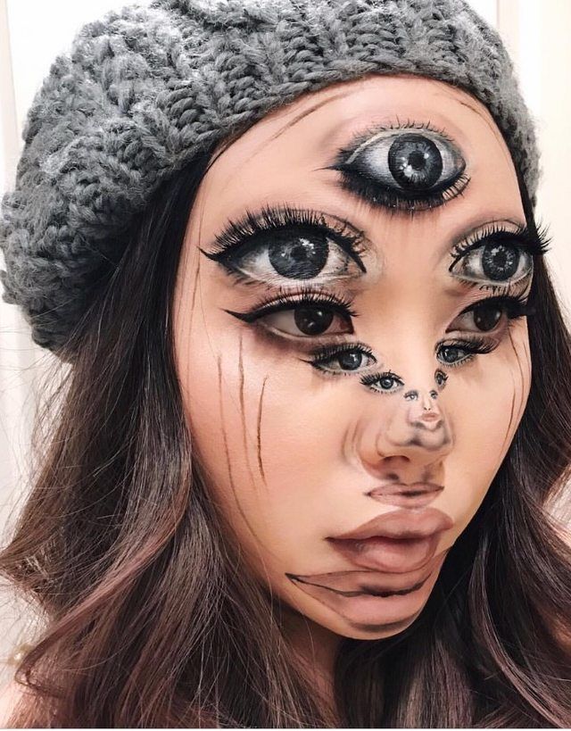 Artista cria ilusão de ótica usando maquiagem