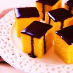 Bolo de cenoura com ganache meio amargo