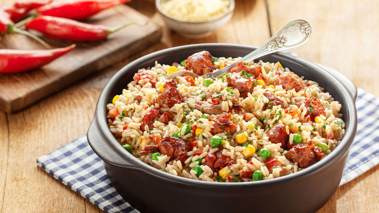 Arroz carreteiro na pressão