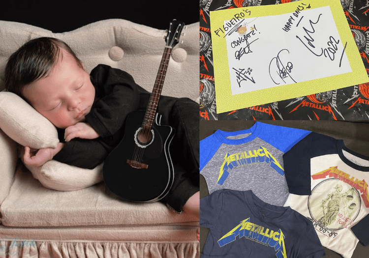 Bebê que nasceu durante show do Metallica ganha mimos da banda