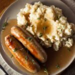 Purê de batata com linguiça