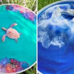 Eu crio mesas de centro com criaturas marinhas