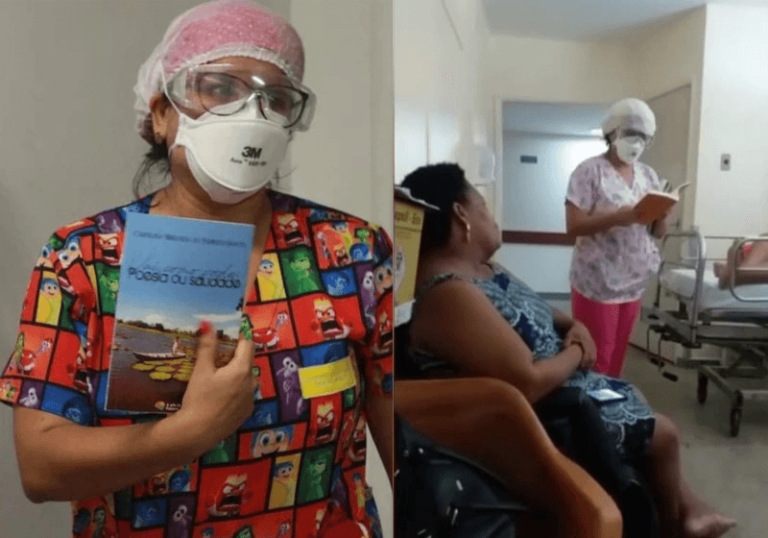 Poemas recitados por enfermeira em hospital trazem esperança