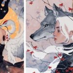 Pinturas em aquarela misturam fantasia e realismo
