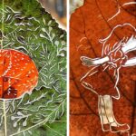Arte em folhas de árvore