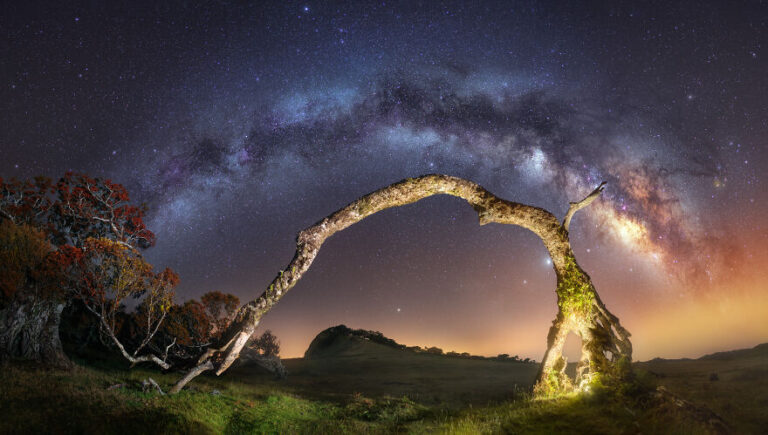 Eu capturo a magia e a beleza do céu noturno