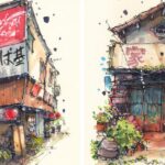 Artista captura a alma da arquitetura urbana com esboços expressivos