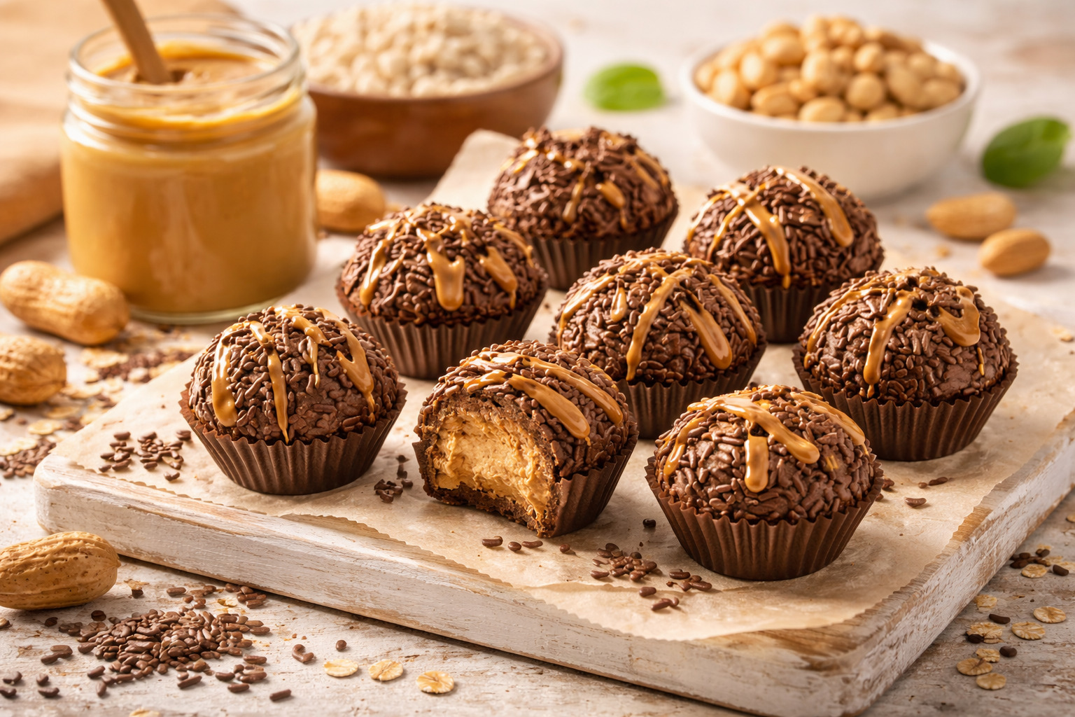 Brigadeiro de pasta de amendoim fit