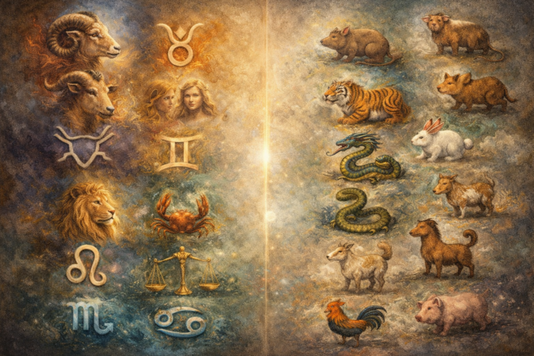 Diferença entre os signos Ocidentais e Orientais (IA)