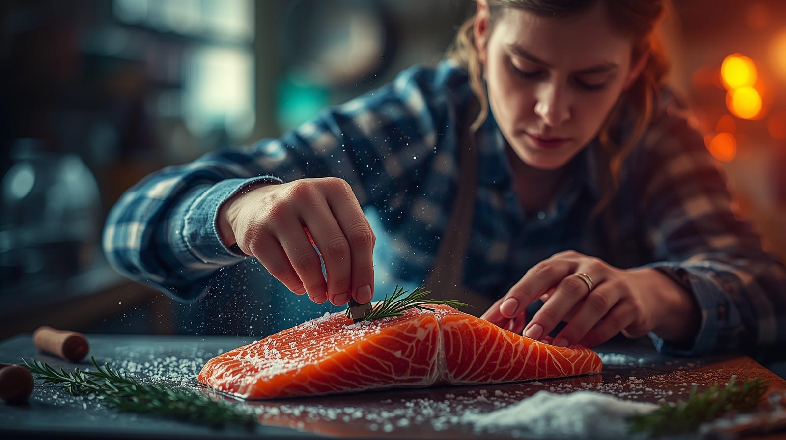 A técnica do salmão curado