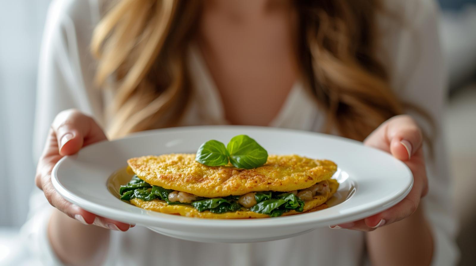 Café da Manhã Saudável com Omelete de Aveia e Espinafre