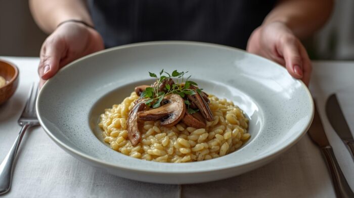 Risoto de Alho-poró e Cogumelos
