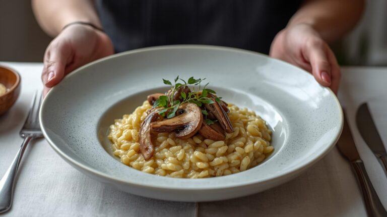 Risoto de Alho-poró e Cogumelos