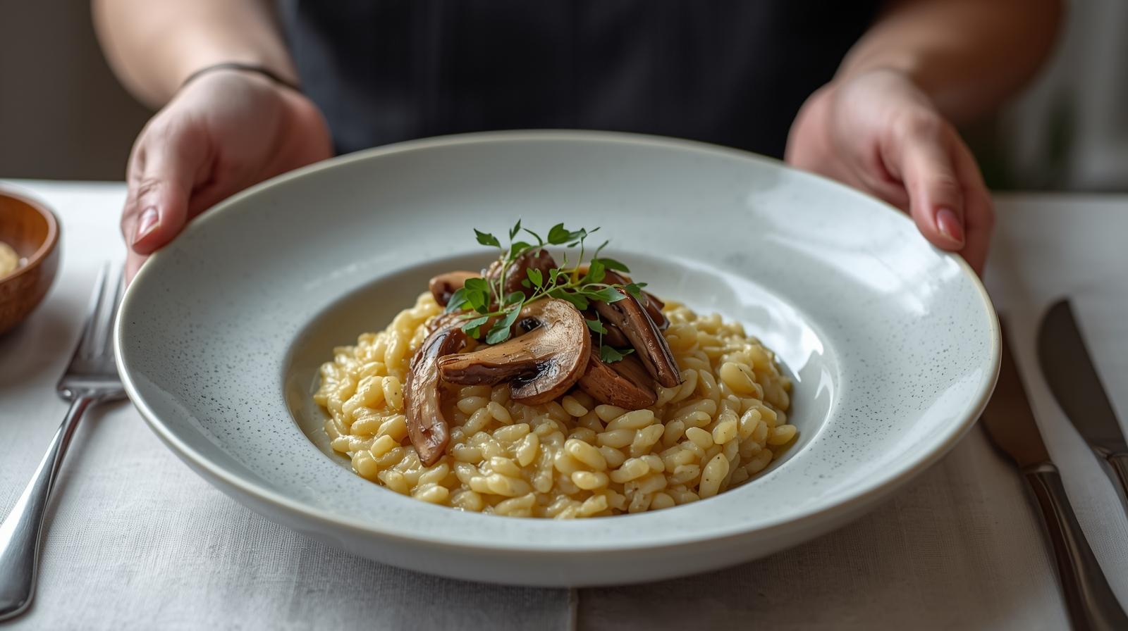 Risoto de Alho-poró e Cogumelos