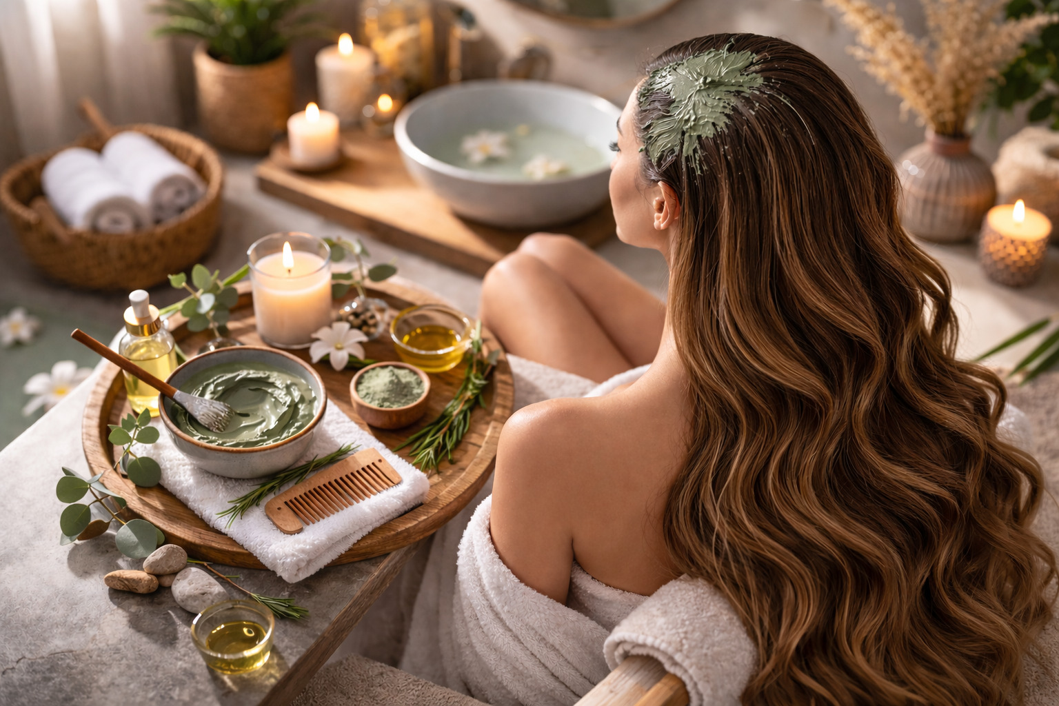 Argila no couro cabeludo e seus benefícios