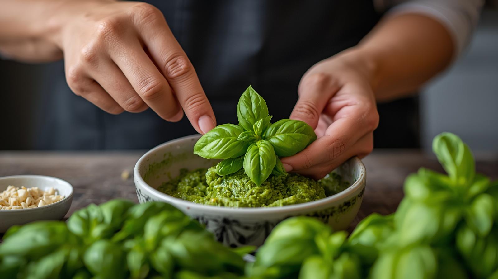 Molho Pesto: técnica que impede o manjericão de escurecer (oxidar)