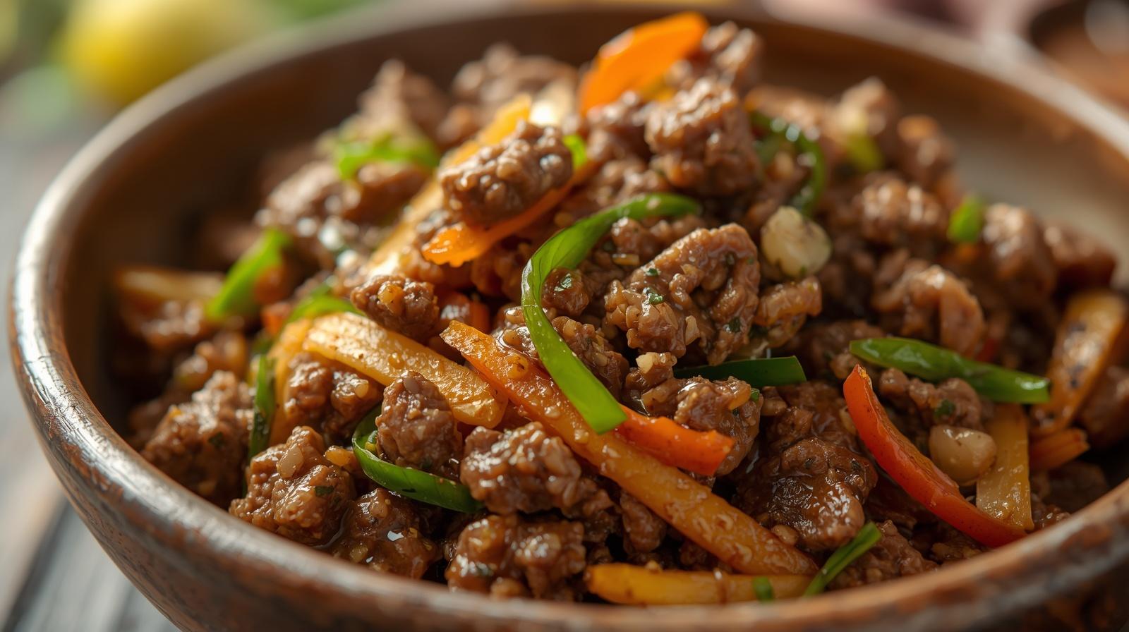 Carne Moída com Dente-de-Leão