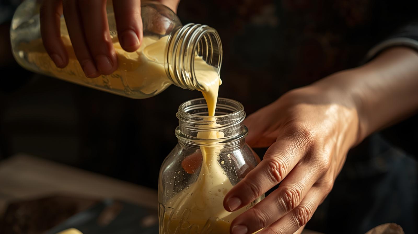 Manteiga caseira na garrafa