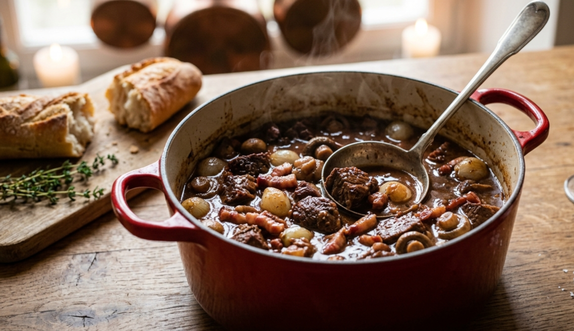 História e segredos do clássico Boeuf Bourguignon francês