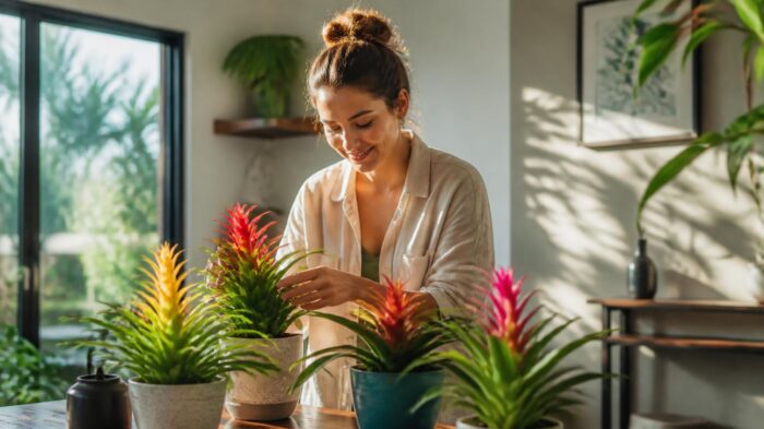 Bromélias como opção colorida para ambientes internos