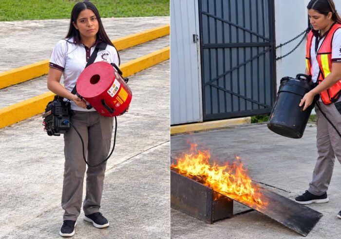 Adolescente cria extintor que apaga fogo com som